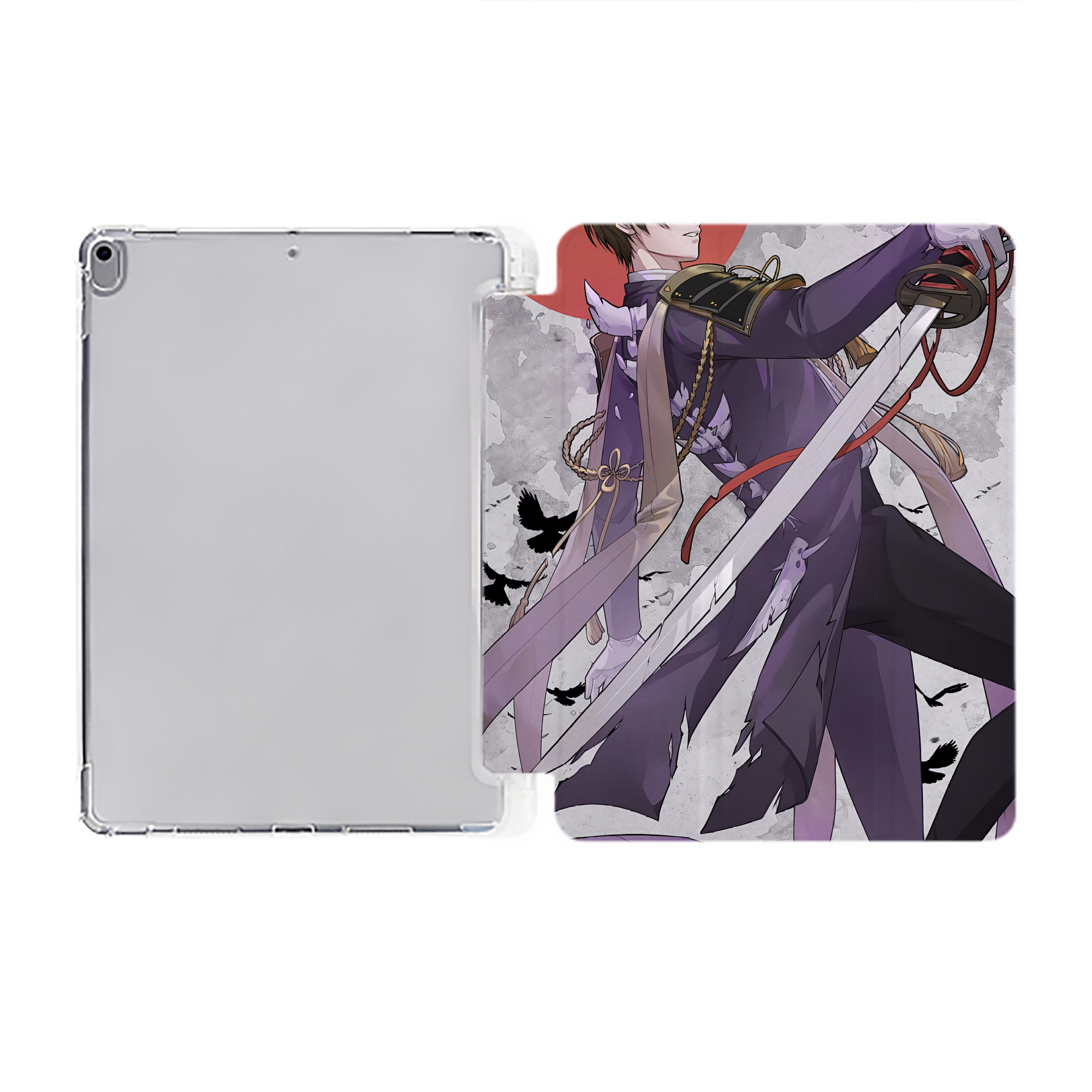 （画像用） 刀剣乱舞 Touken Ranbu IPad ケース ペン収納付き 三つ折りスタンド PUレザー×シリコン 対応機種9.5/10.5/10.9インチ